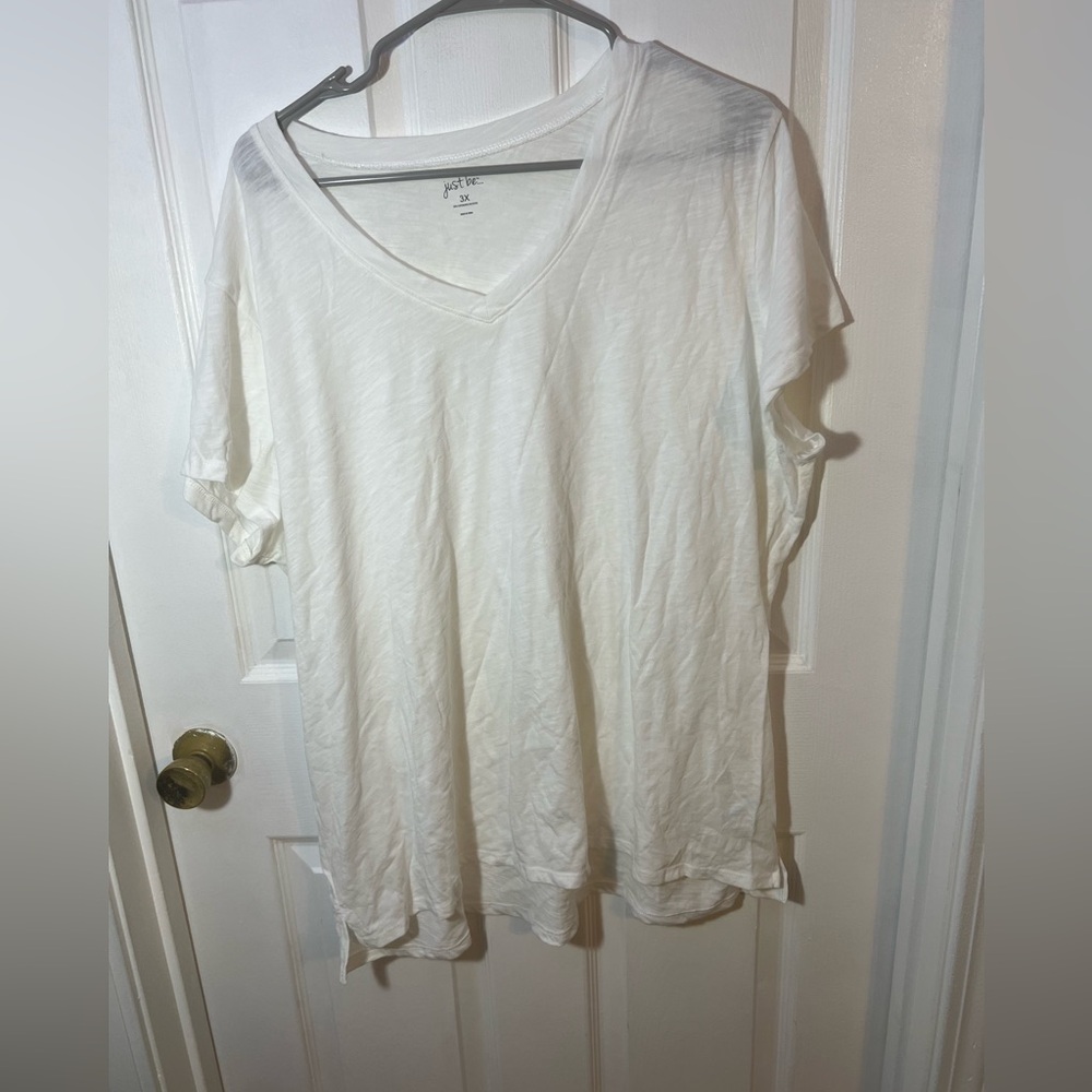 Just Be Casual White Short Sleeve Tee